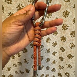 Lululemon Athletica Orange Paracord Carabiner Keychain